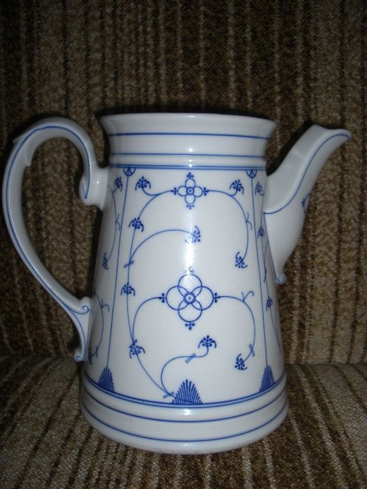 Stary porcelanowy dzbanek Koenigszelt wzór słomkowy Indisch Blau