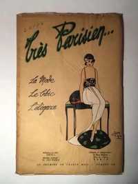 TRÉS PARRISIEN No 1 - 1920 - pintado à mão - catálogo de moda