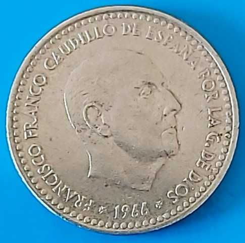 Una Peseta de 1966 com *72* na estrela, Espanha