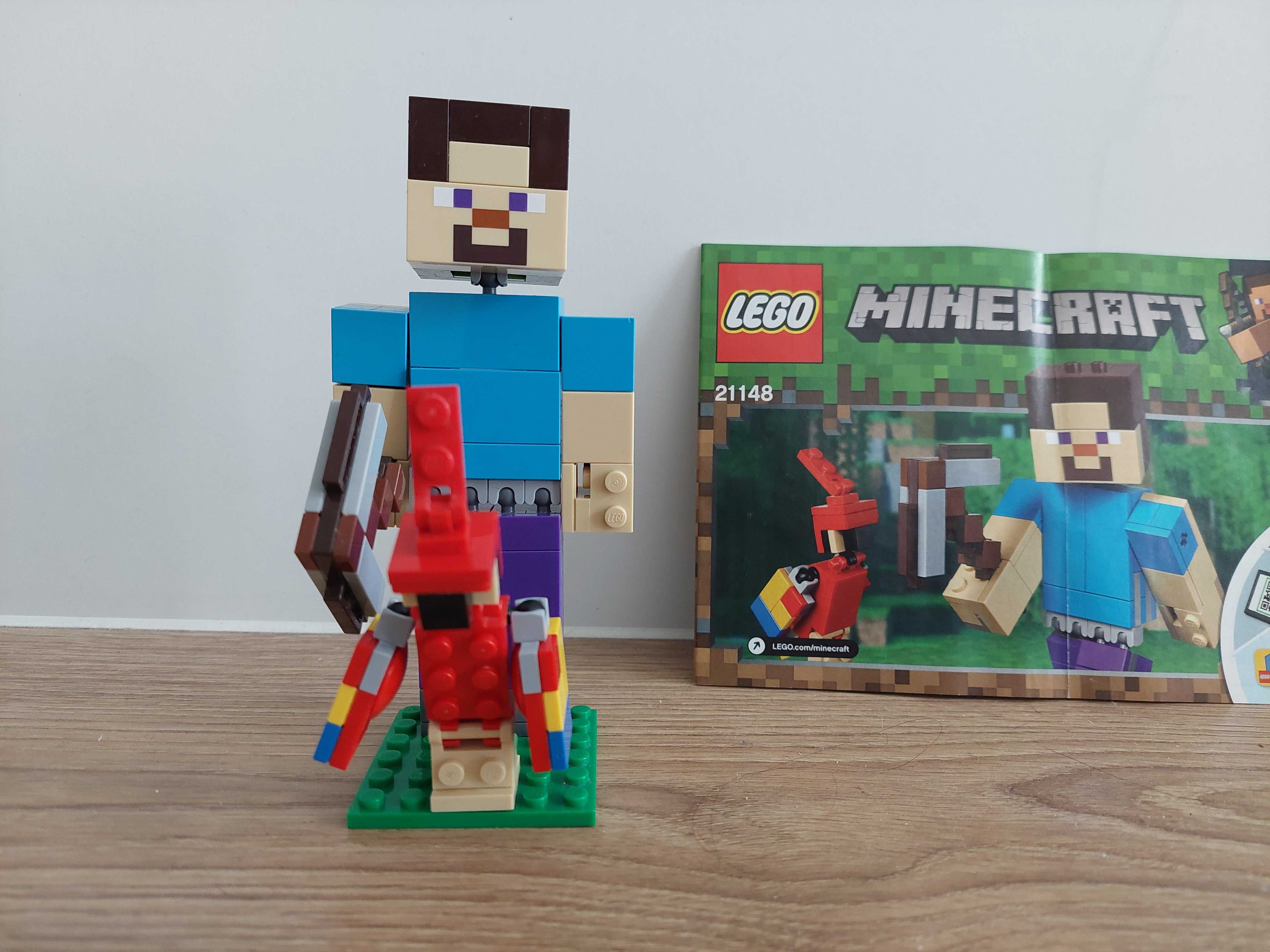 Lego Minecraft BigFig Steve z papugą 21148