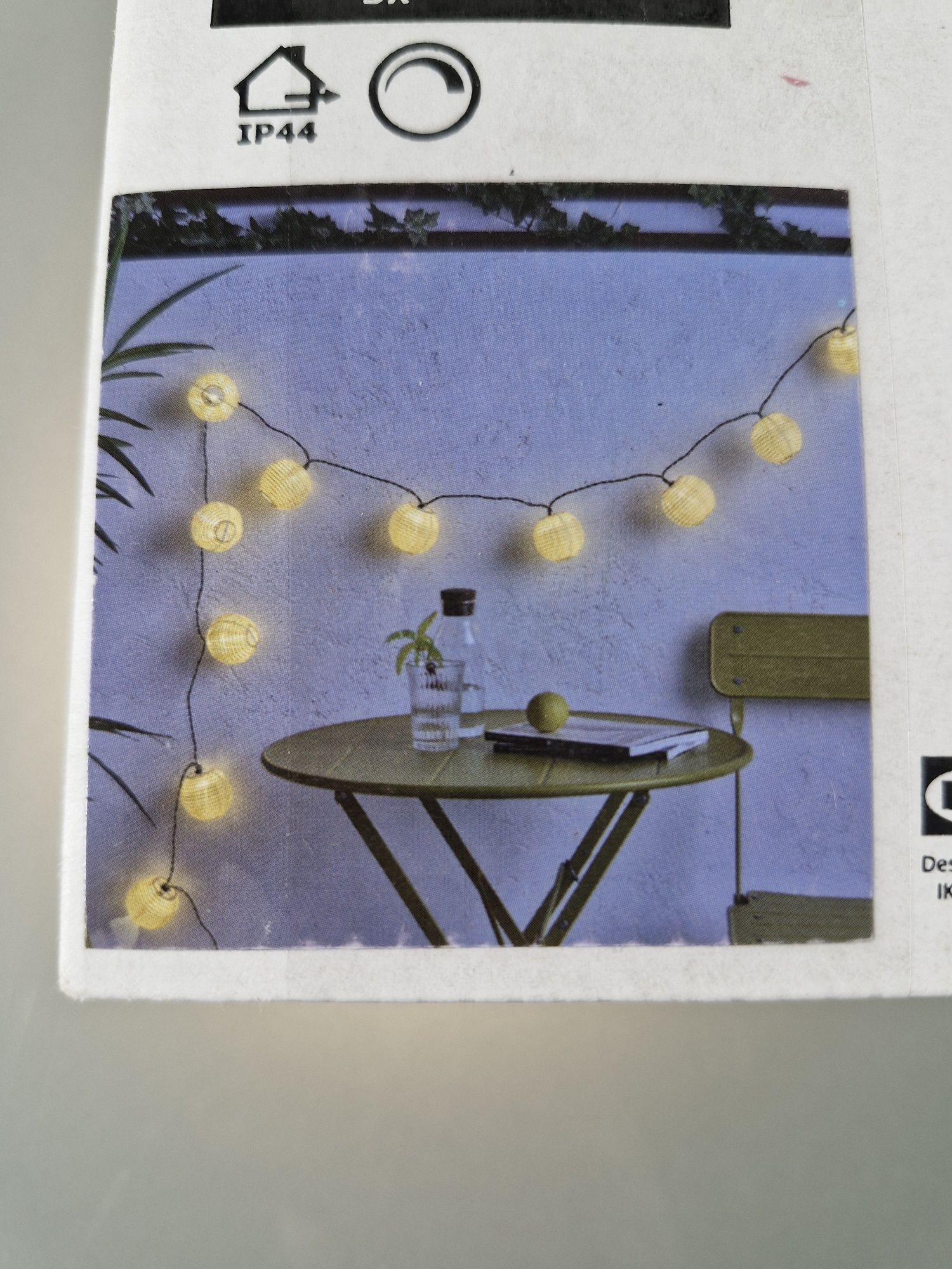 IKEA Solvinden Łańcuch Świetlny LED 12 Żarówek na Baterie Żółty