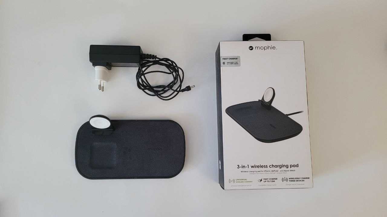 Зарядка беспроводная Mophie 3-in-1 Wireless Charging Pad Black