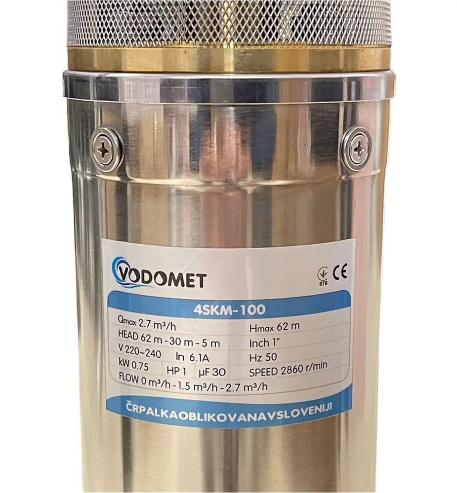 Насос скважинный вихревой VODOMET 4SKM-100+ обратный клапан