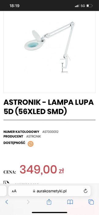 Kosmetyczna Lampa lupa 5D stan bardzo dobry