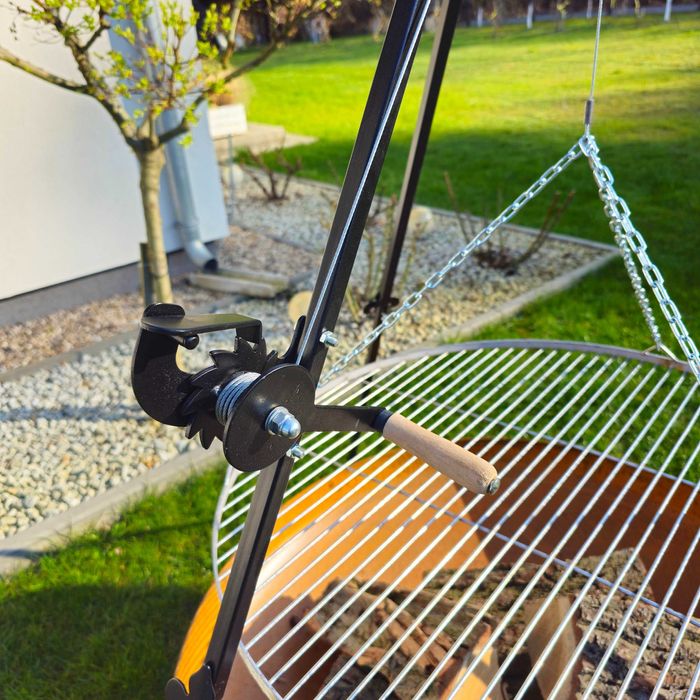 Palenisko Trójnóg NA PREZENT Grill 100cm z Rusztem Ognisko Kijki 10szt
