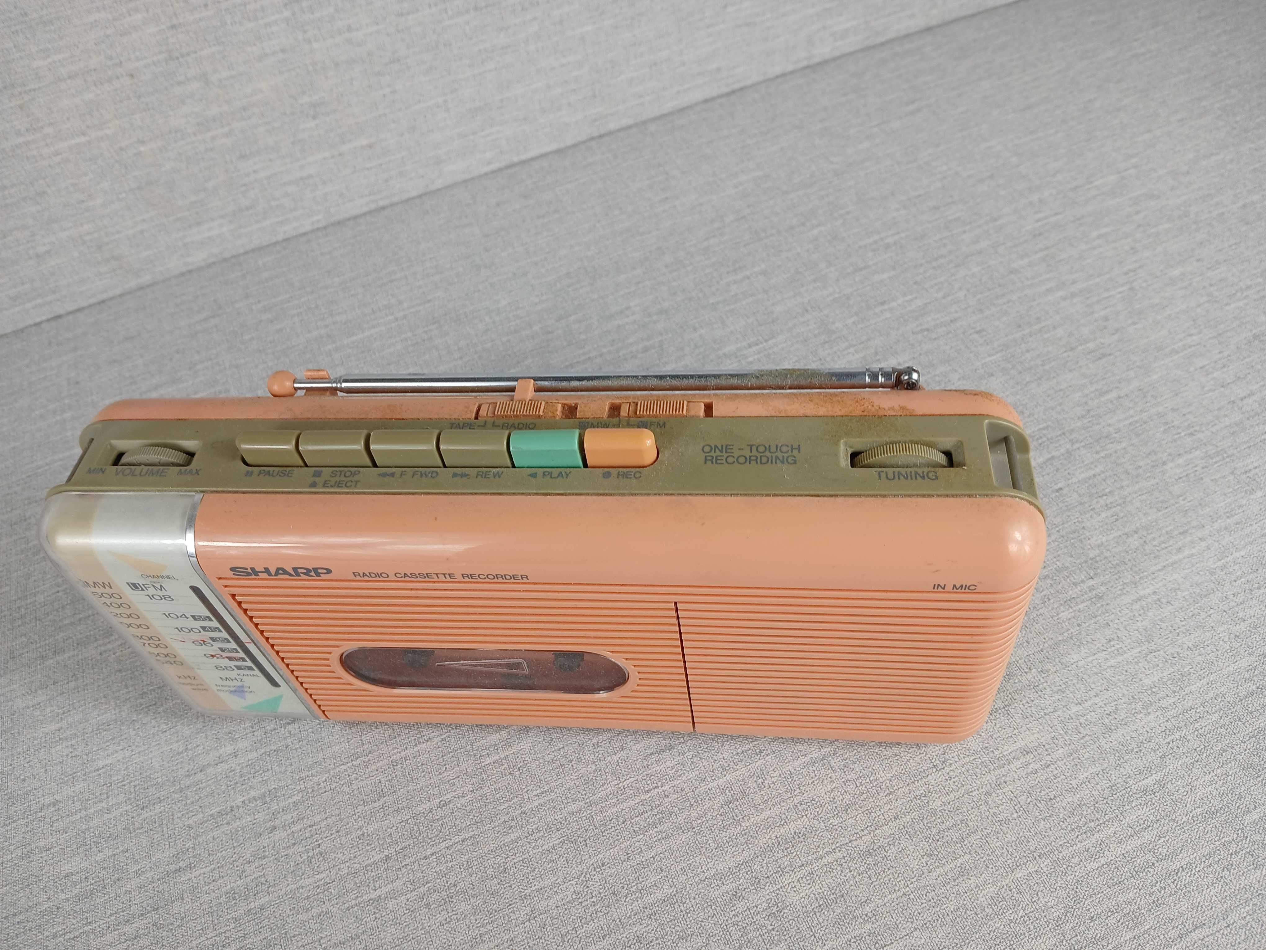 Stare radio przenośne Sharp QT-212H(P) Made in Korea Retro Boombox
