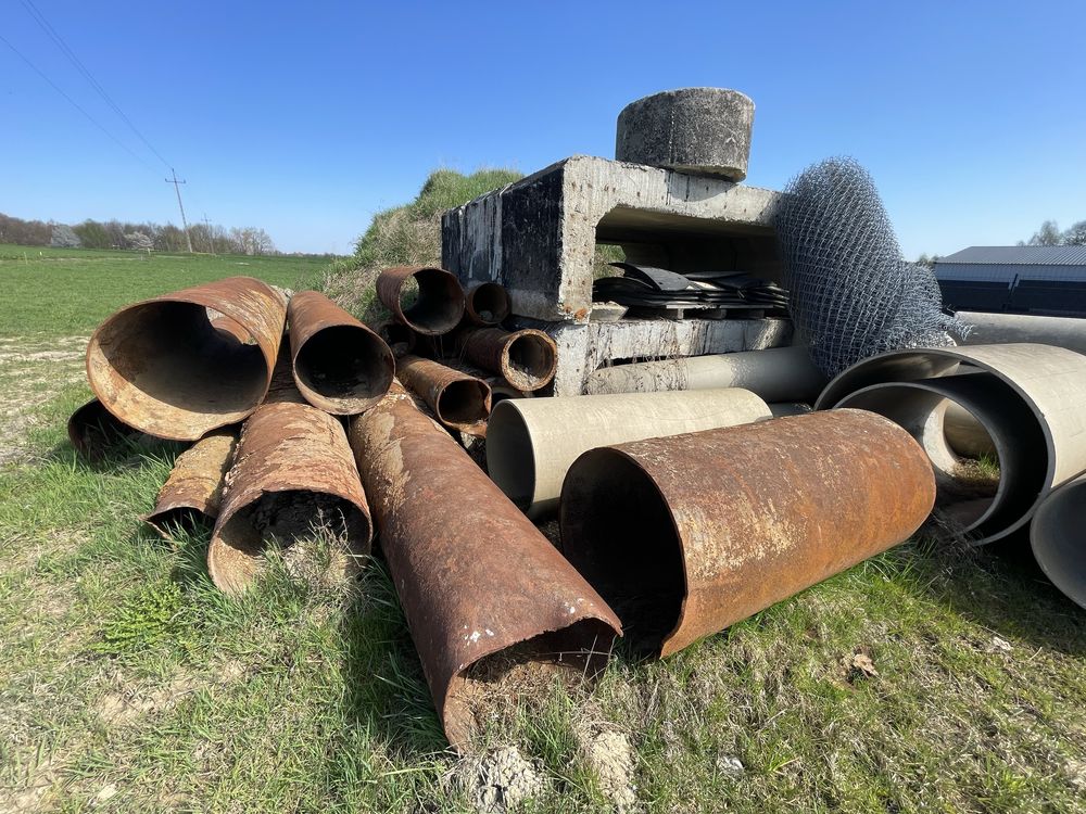 Rury stalowe 510 i 710 mm, przepusty różnej dlugości