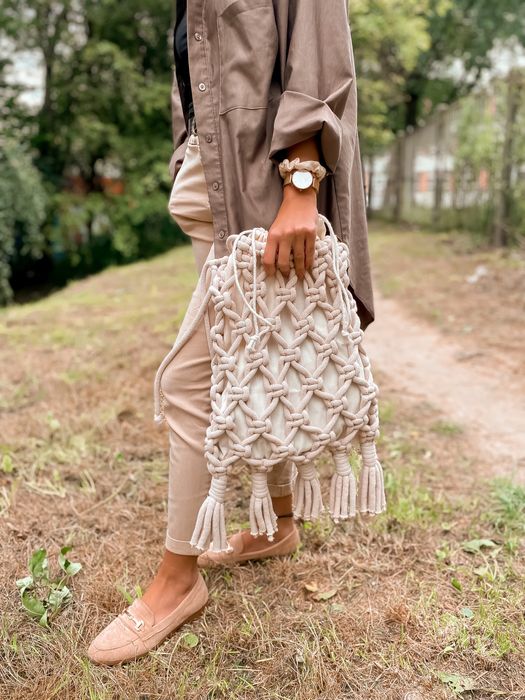 duża boho torba, szoperka makrama, prezent, rękodzieło, handmade