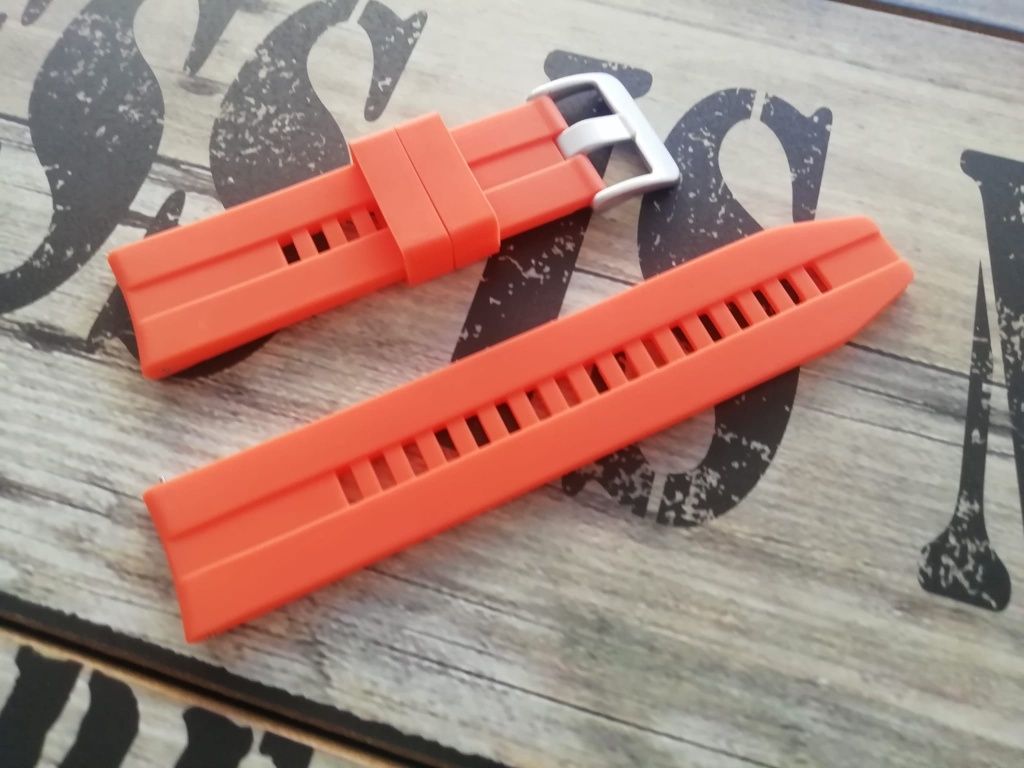 Bracelete em silicone, 22mm fecho fácil (Novo) laranja