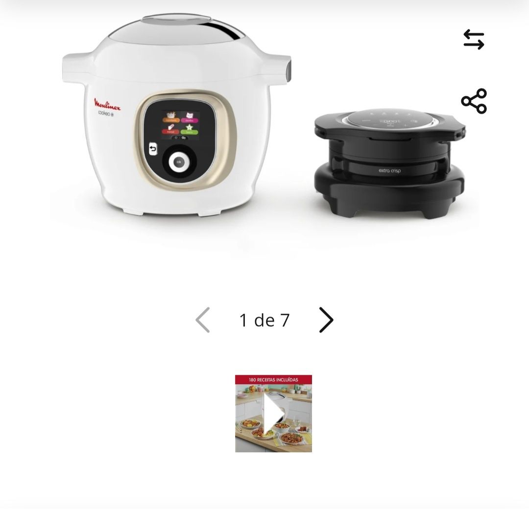 Máquina de Cozinha Multicooker MOULINEX Cookeo + Tampa Extra Crisp CE8