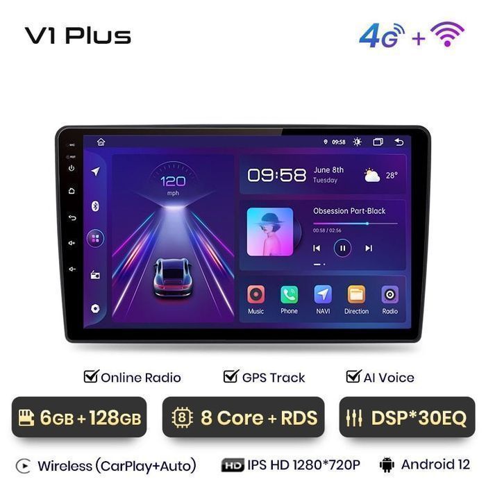 Radio nawigacja Renault Duster 2015 - 2020 Carplay Android 6GB 128GB