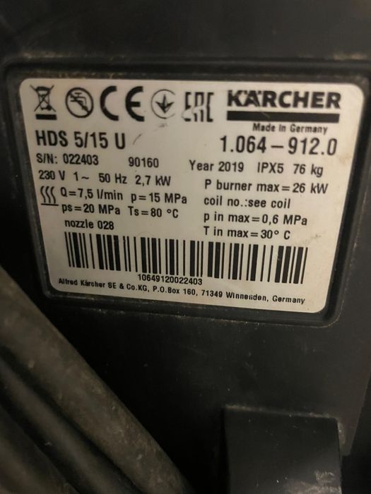 Profesjonalna myjka karcher hds 5/15u