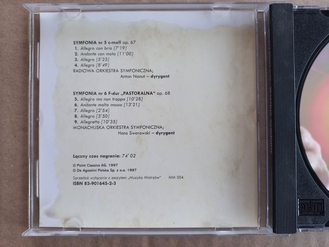 Muzyka Mistrzów Beethoven Wielkie symfonie płyta CD