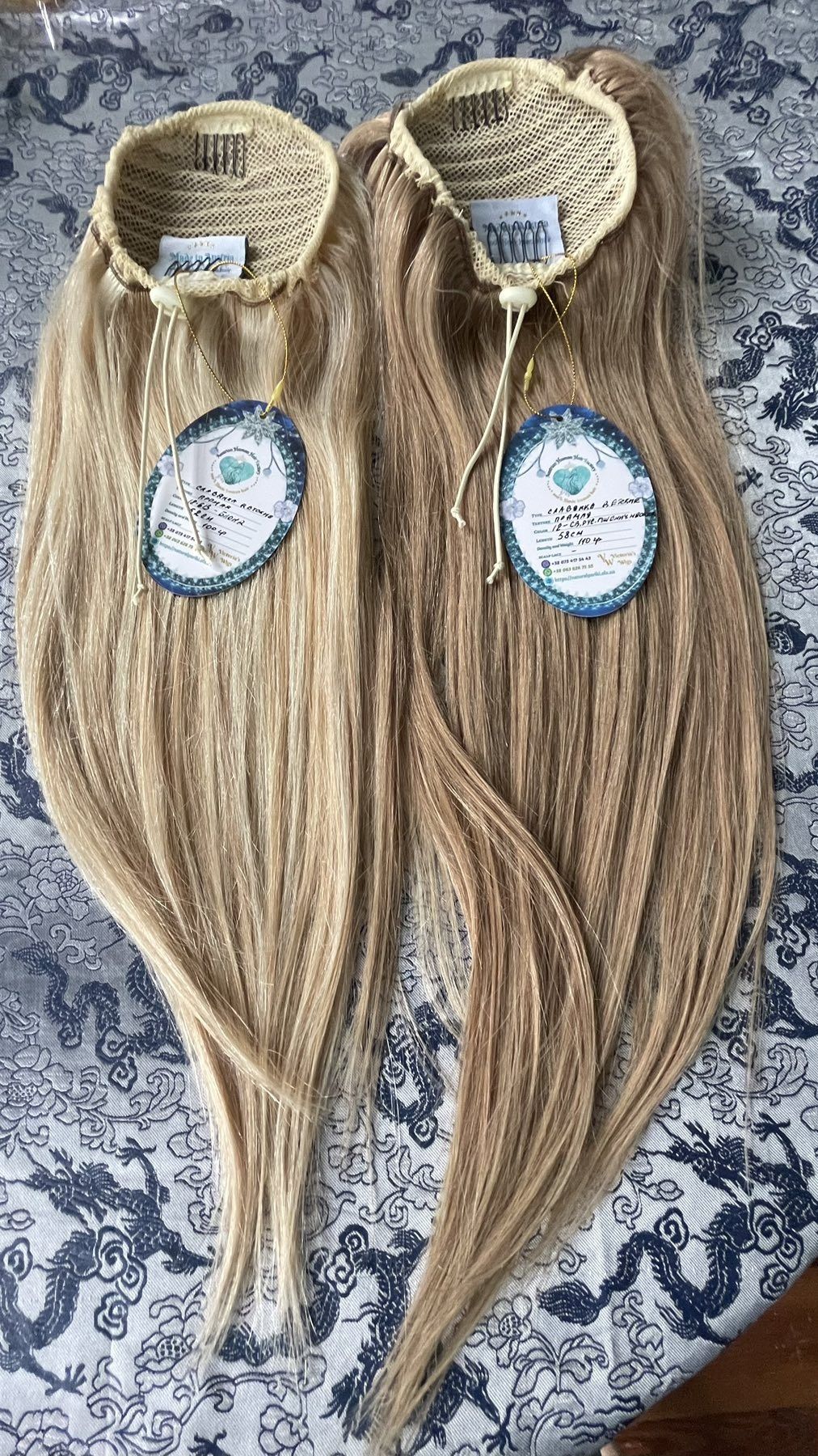Натуральный хвост шиньон славянские детские волосы 60 см