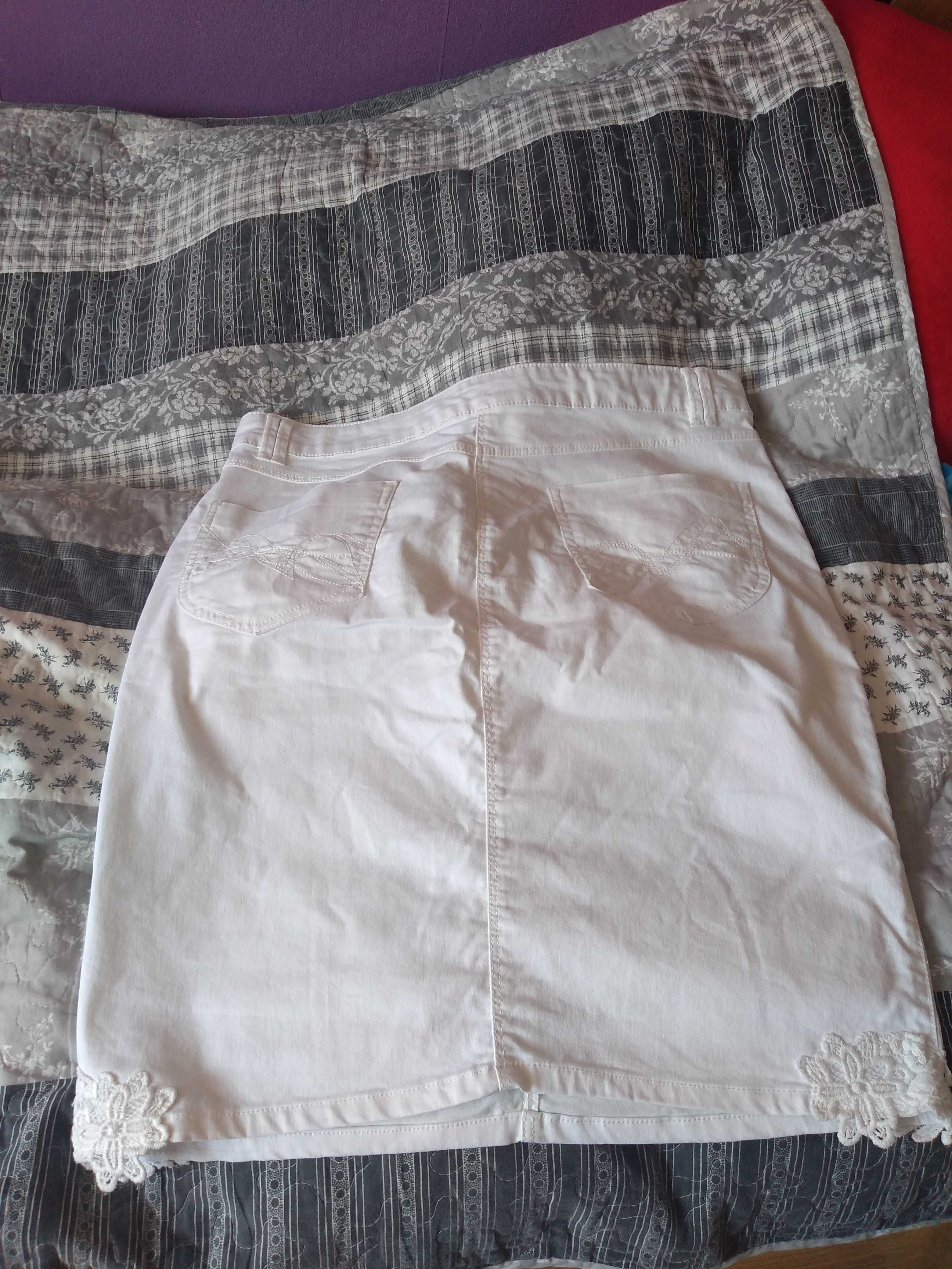 biała spódnica typu jeans