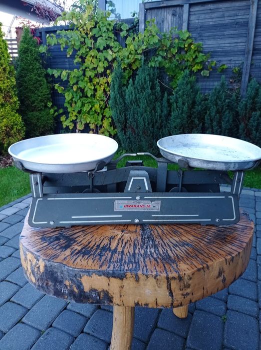 Waga dwuszalkowa mechaniczna retro PRL, Olsztyn 1988