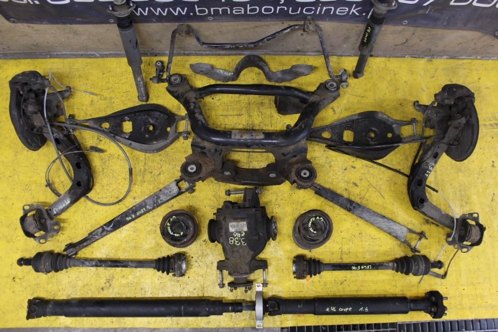 BMW E46 Zawieszenie Tylne Wahacze Tarcze Belka Drążek Sprężyny BMA