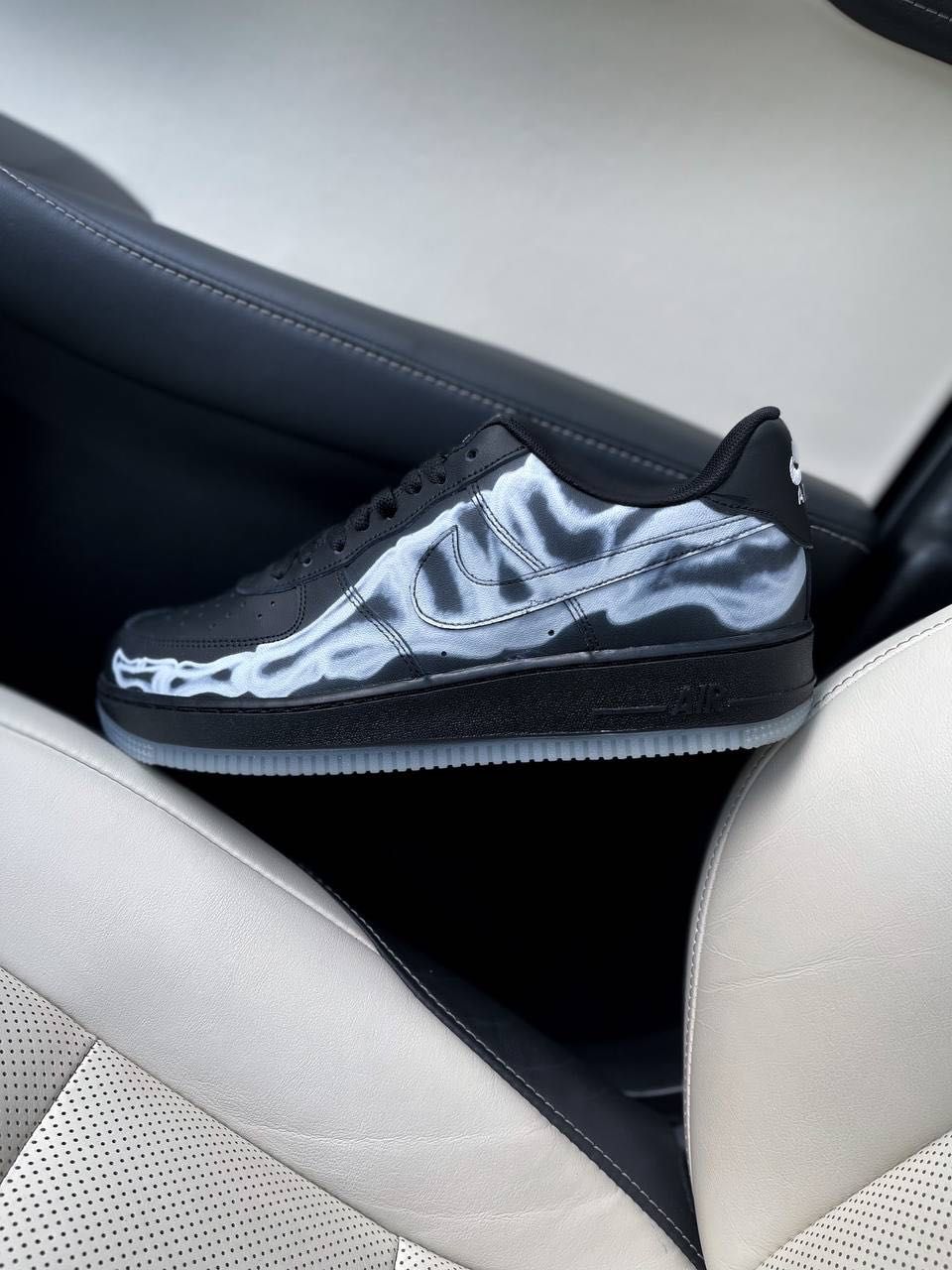 ТОП! Nike Air Force Low Skeleton QS black 41 42 43 44 45