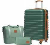 COOLIFE walizka 38L, twarda obudowa ABS + torba i kosmetyczka