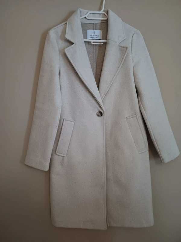 Sobretudo comprido creme - XS