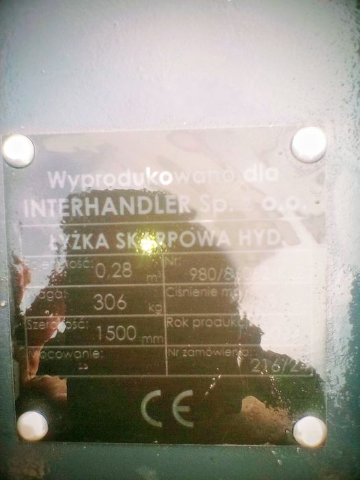 Łyżka skarpowa 150cm hydrauliczna orginał JCB