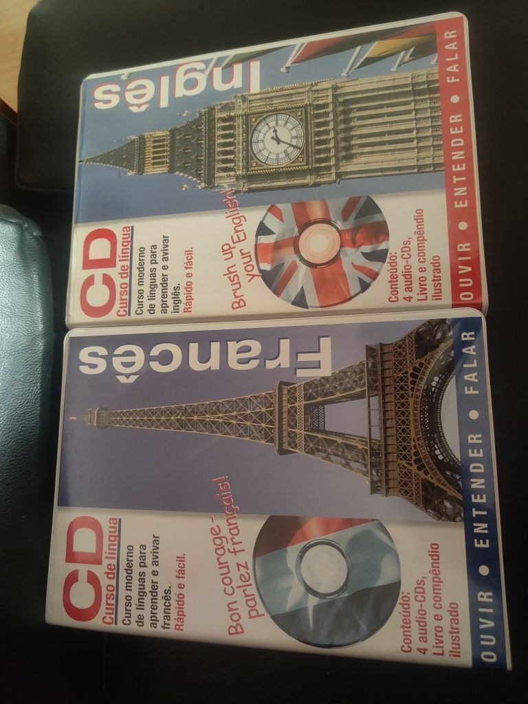 Curso de Inglês e Francês -Livros e Cd's