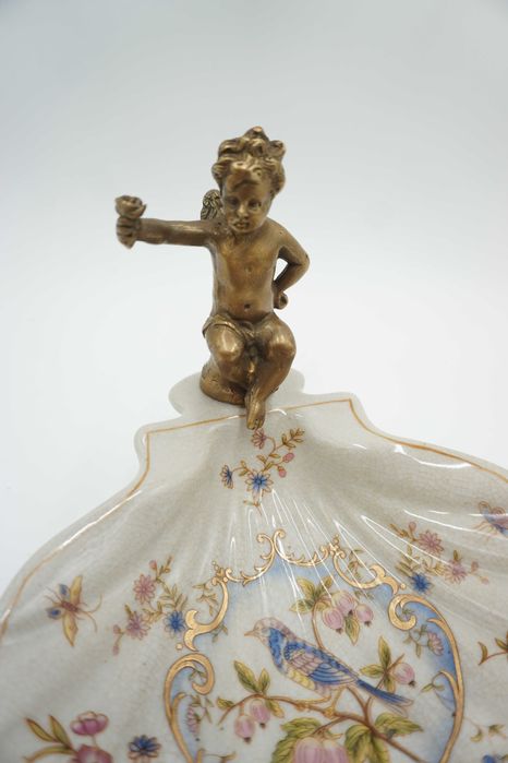 PIĘKNA mydelniczka -porcelana z brązem
