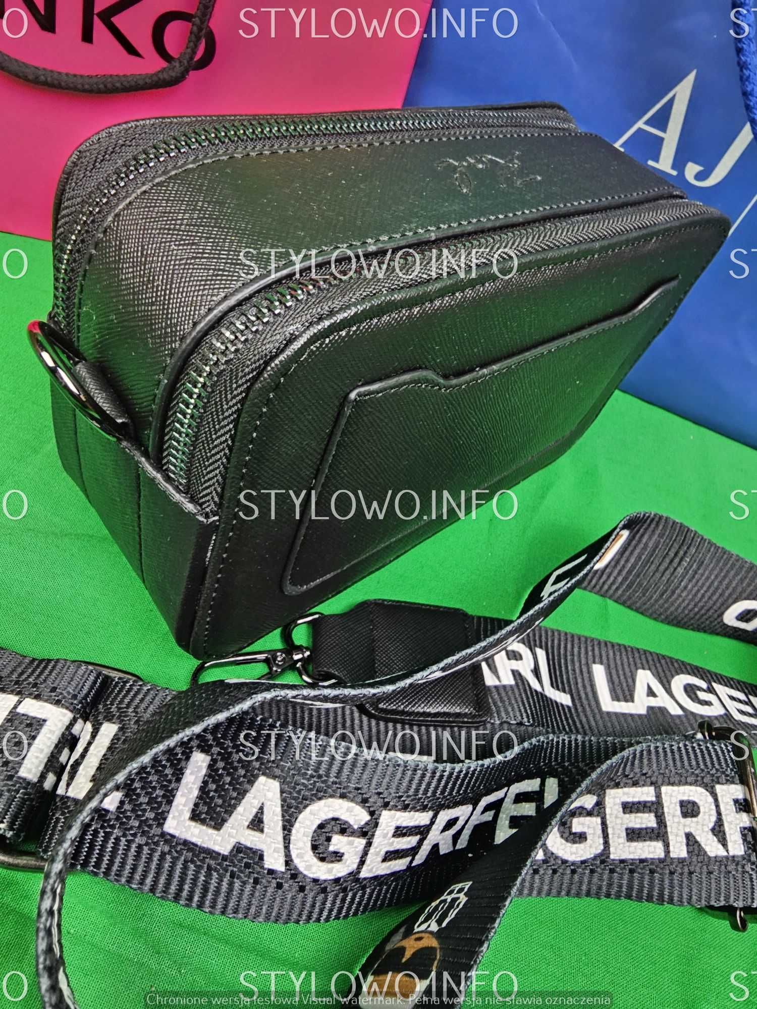 Torebka kuferek Karl Lagerfeld damska torba nowość czarna