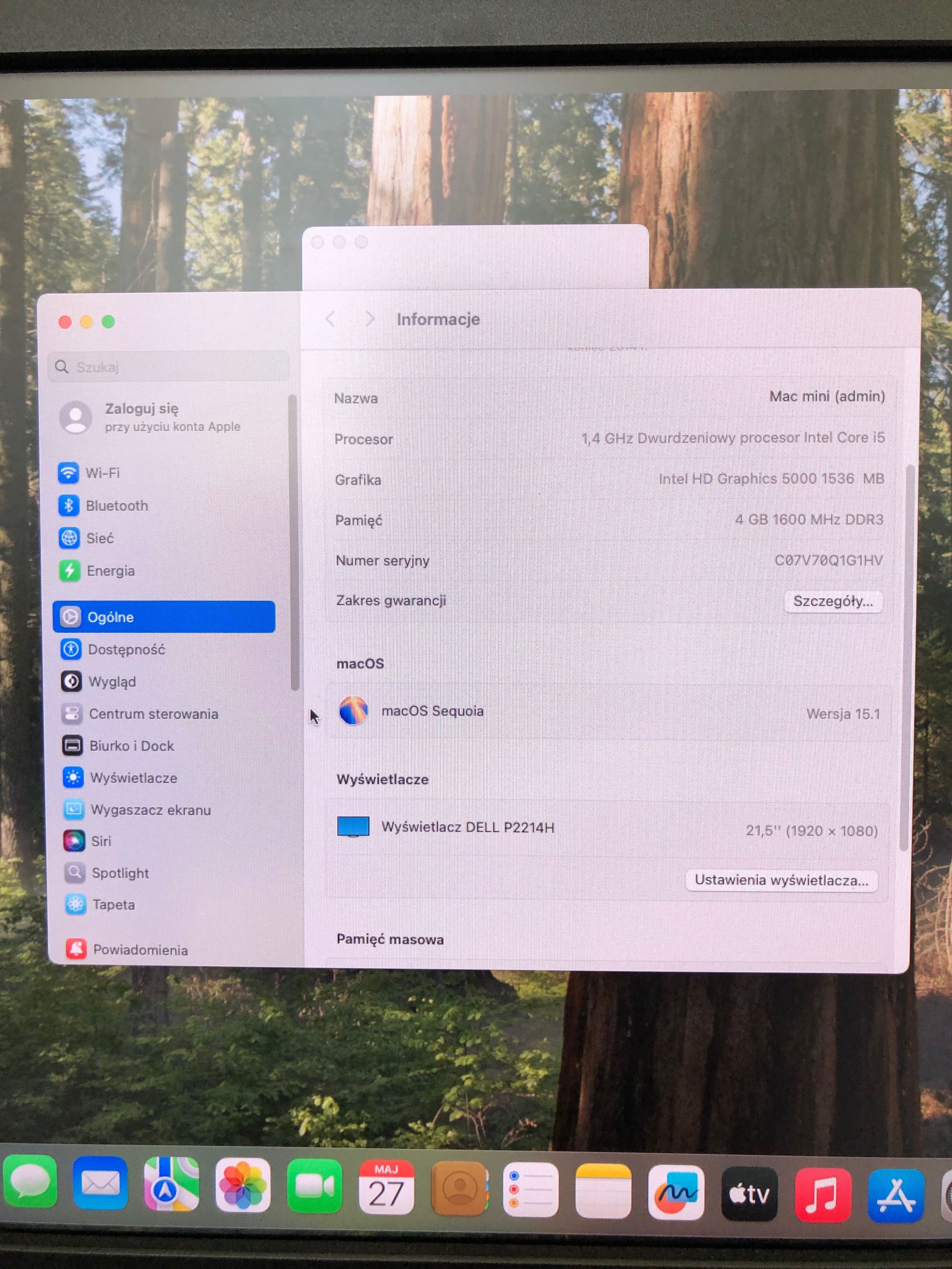 Mini Mac i5 2014 - 4GB RAM, 256 GB SSD sprawny 100%, nowy OS Sequoia