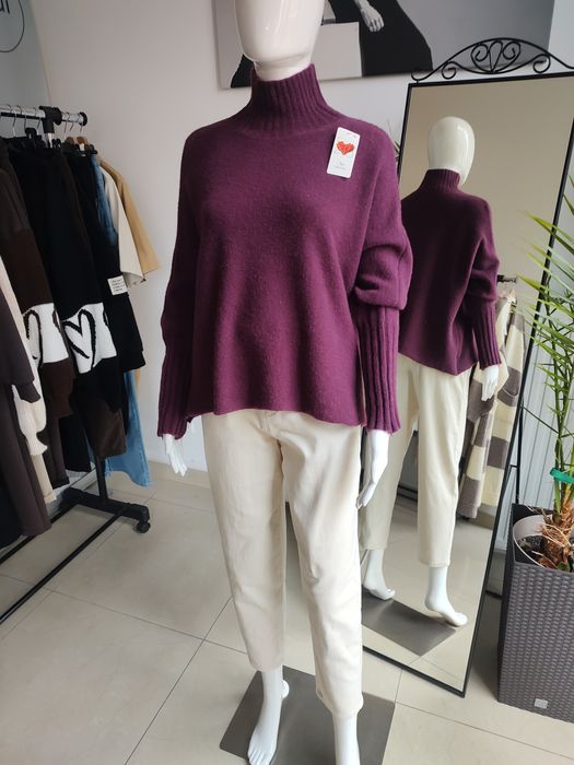 Półgolf z Baby Alpaca - fioletowy One size