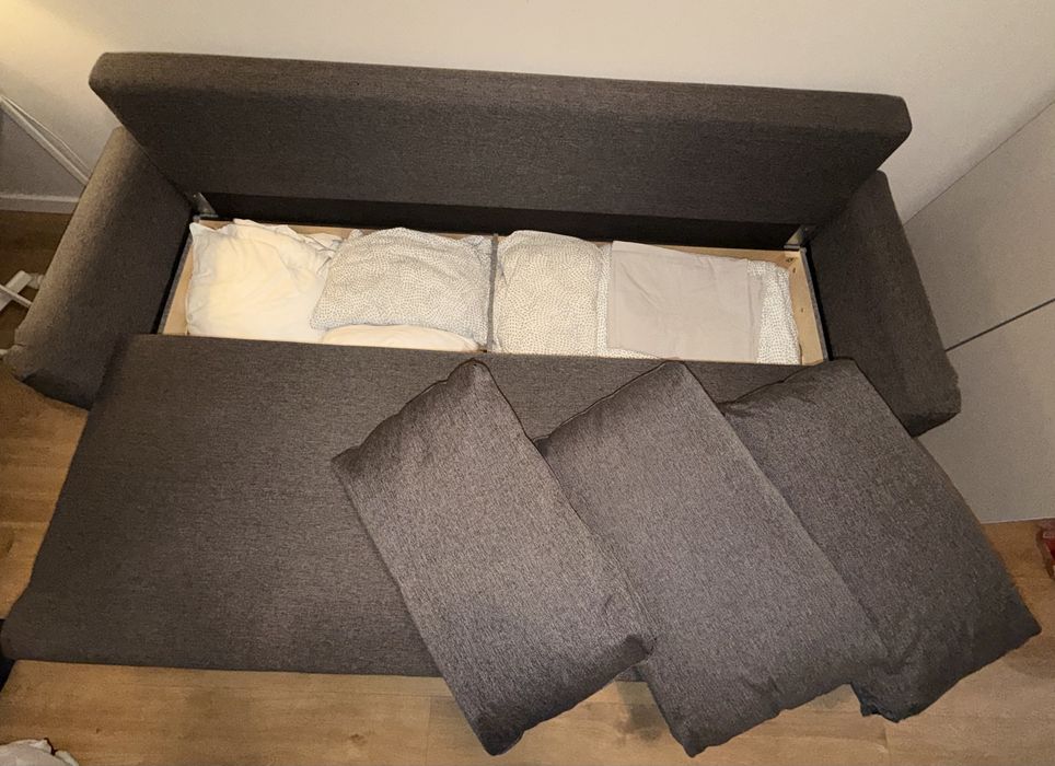 IKEA GRIMHULT Rozkładana sofa 3-osobowa szary uzywana 6 razy