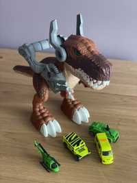 Dinozaur zabawka do chwytania aut + samochodziki