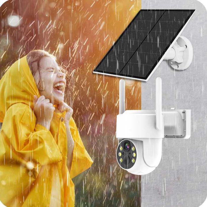 Solarna Kamera Obrotowa Zewnętrzna Bezprzewodowa Alarm WiFi - OKAZJA