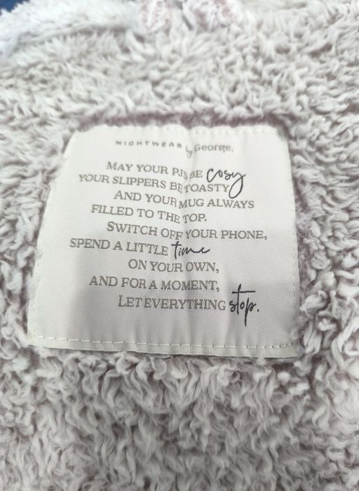 Szlafrok 8 S 36 10 M 38 pudrowy róż polarowy pluszowy zapinany na suwa