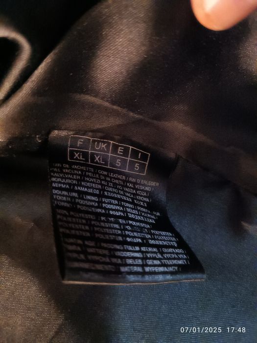 Jaqueta Motard em pele listrada  L/XL