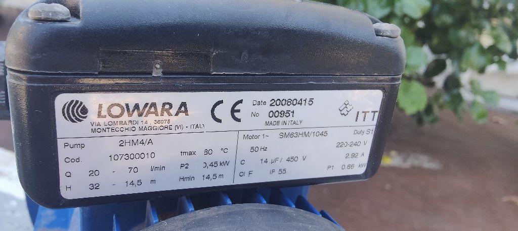 Bomba de água de 1"
