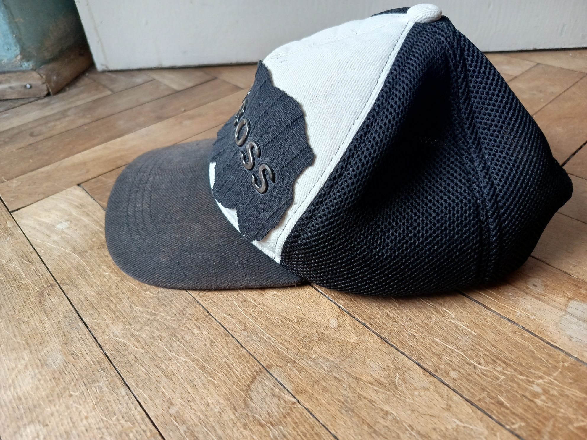 Washed czapka tirówka z daszkiem Hugo boss diy Custom patchwork