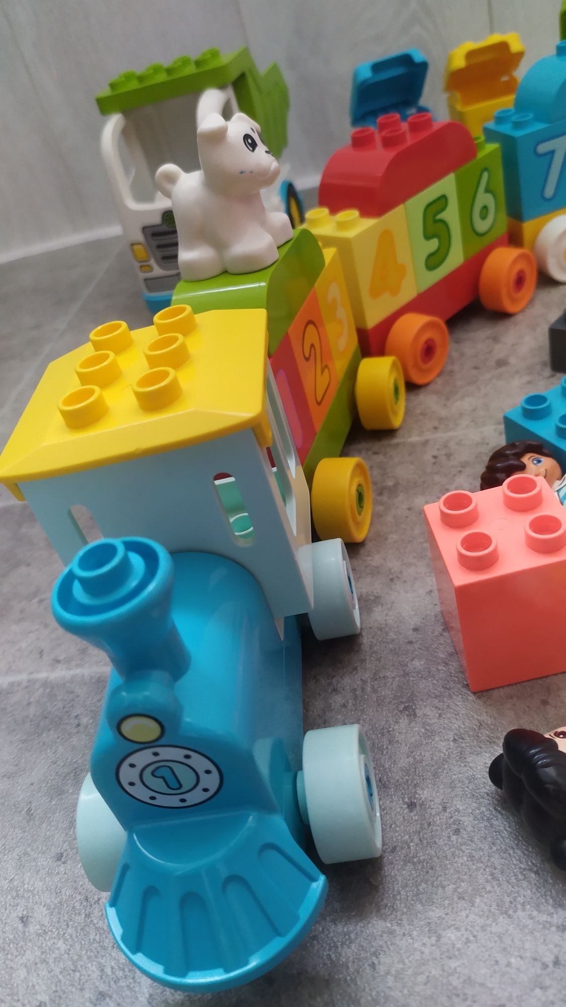 2 набори !!! Lego duplo Сміттєвоз і контейнери + потяг і цифри