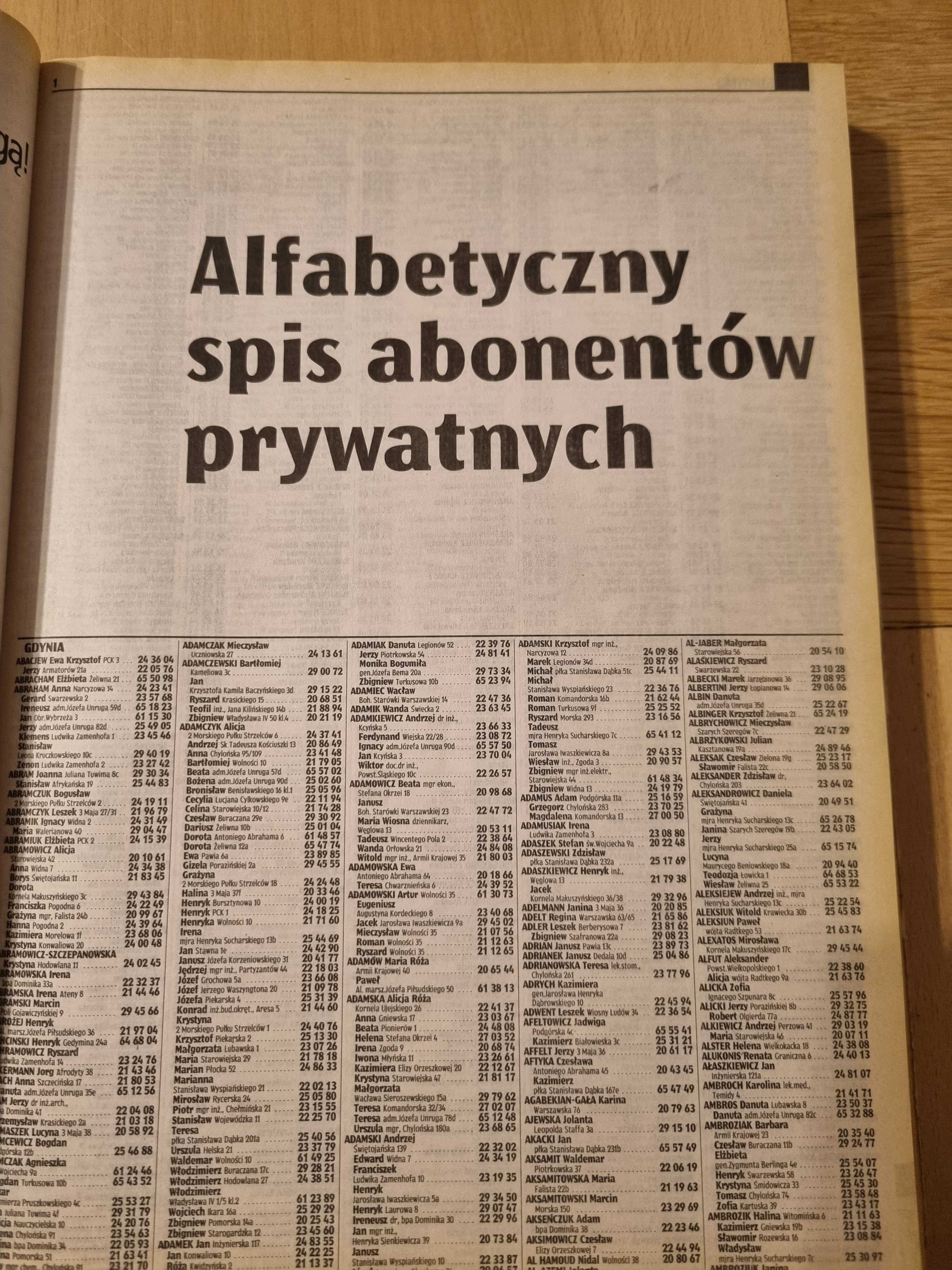 Książka telefoniczna woj gdańskie z roku 1996/97