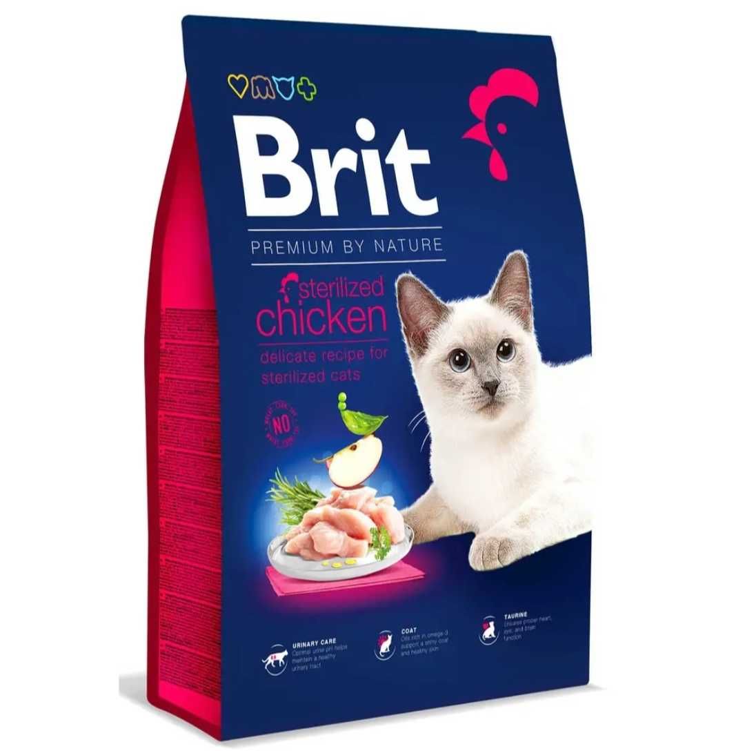 Корм для стерилизованных котов Brit Premium Sterilised 8 кг курица