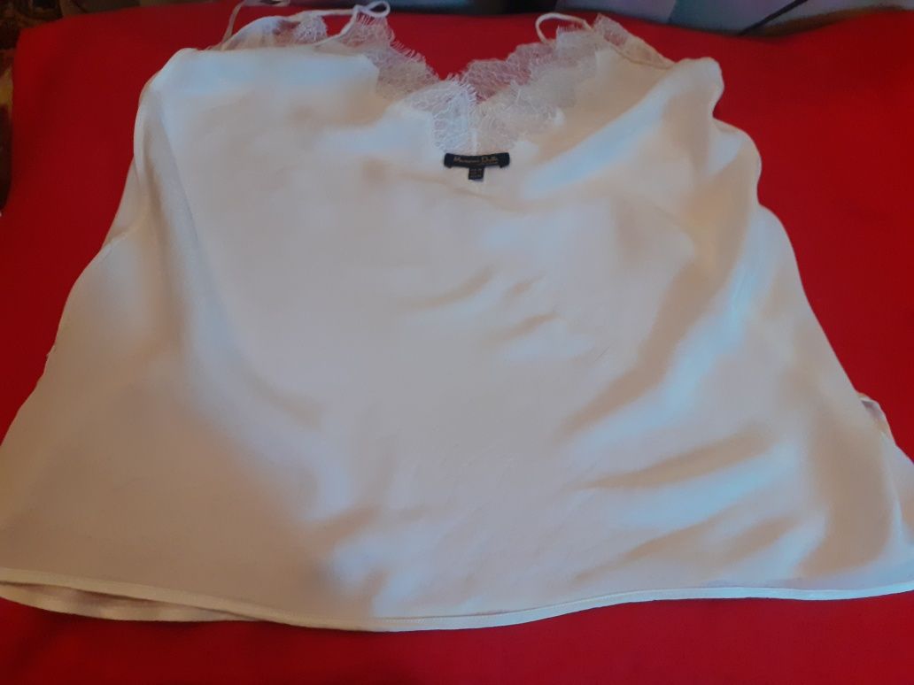 Jedwabna podkoszulka  na ramiączkach   Massimo Dutti