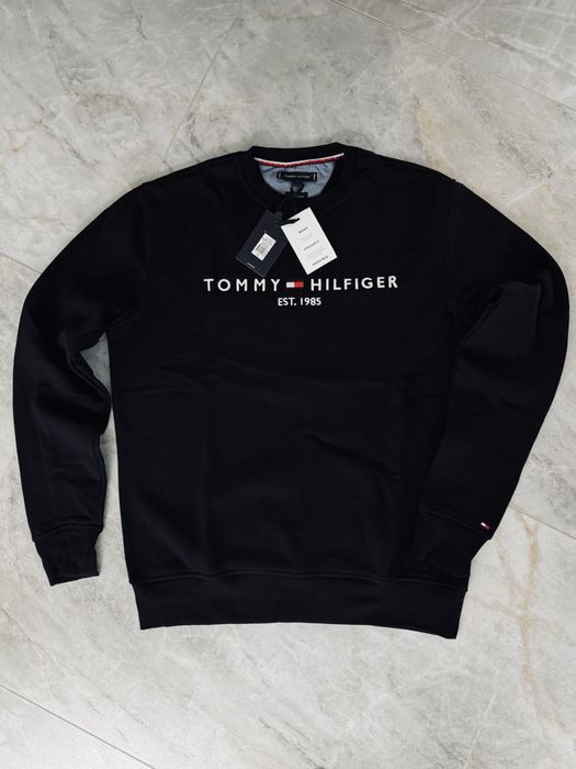 Czarna męska bluza ocieplana Tommy Hilfiger EST r. XXL logo haft