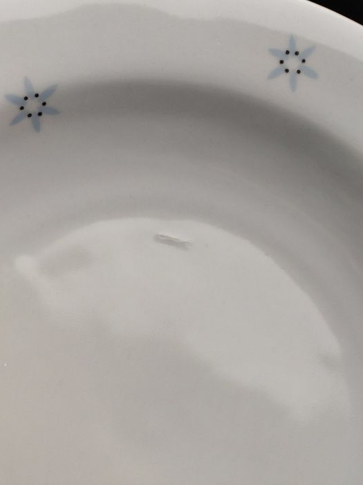 Złocone talerze obiadowe płaskie oraz głębokie - 8 + 9 sztuk - Colditz