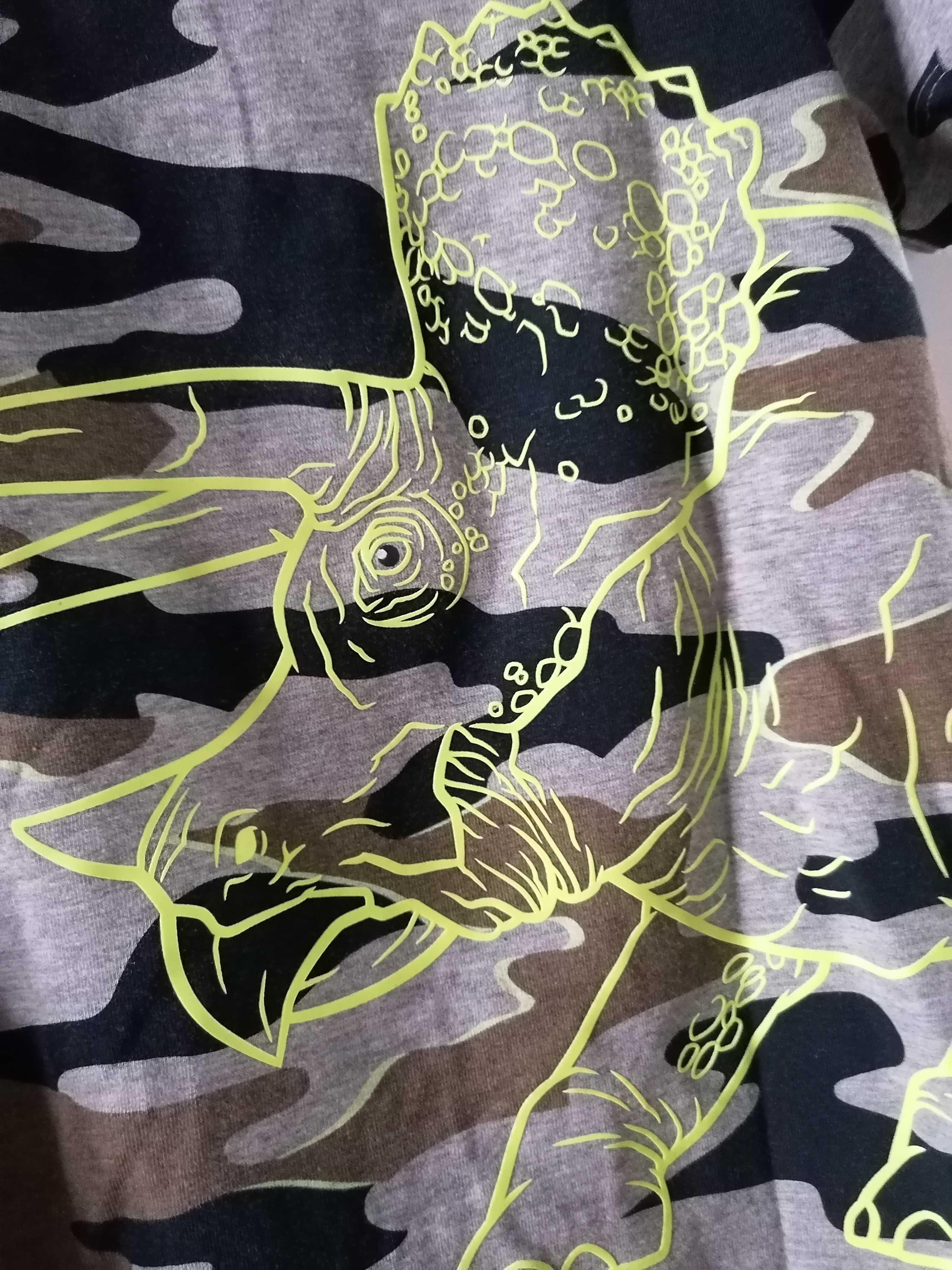 Koszulka chłopięca 116 Name It t-shirt  moro dinozaur triceratops