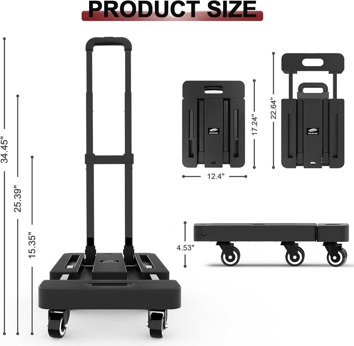 Nowy składany wózek podręczny / 230kg / 6 kółek SOLEJAZZ !3106-U3!