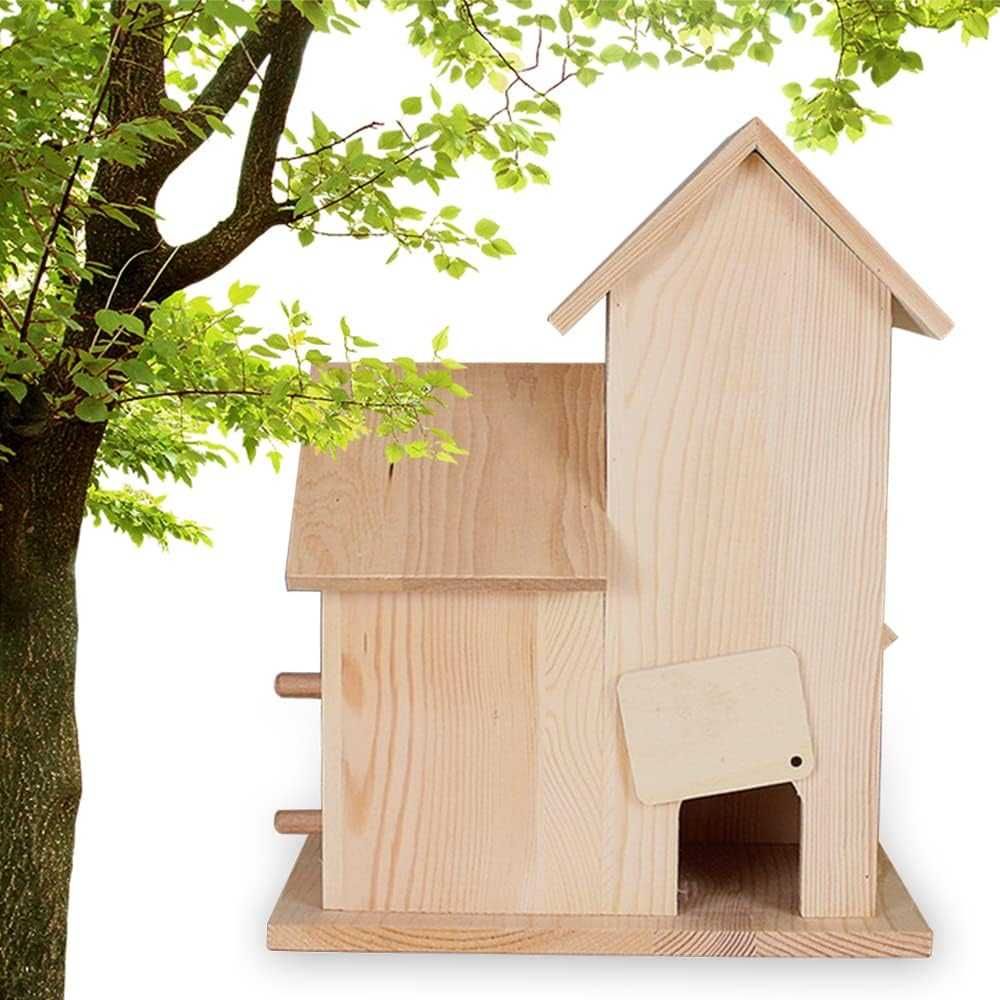 Casa de madeira rústica ninho para aves pássaros - NOVO