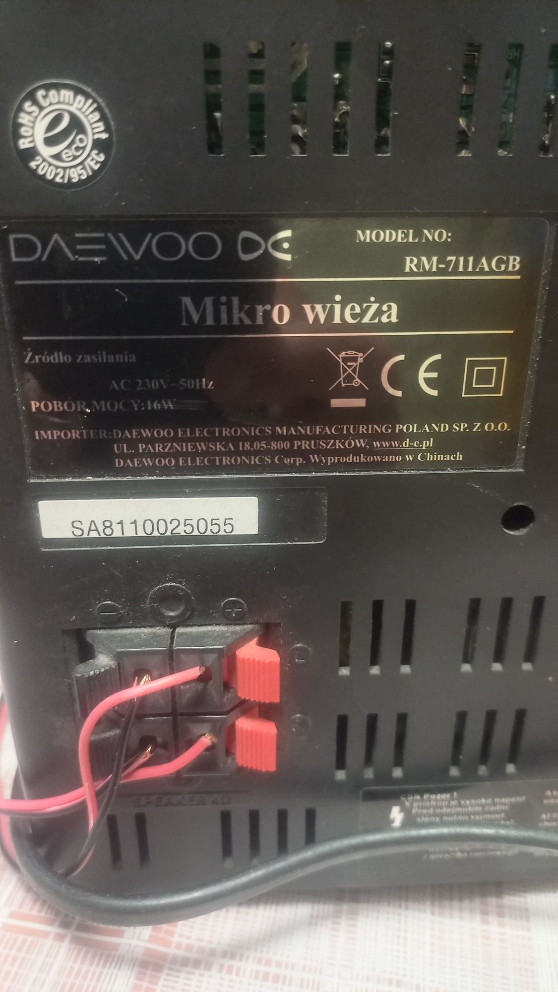 Wieża mikro Daewoo z kolumnami