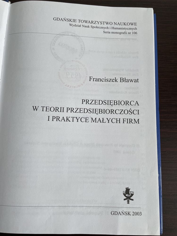 Ekonomia/ Przedsiębiorca w teorii przed. i praktyce małych firm