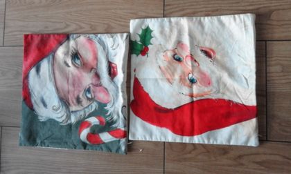 Świąteczne poszewki na poduszki , Nowe 40 x 40 cm z Mikołajem