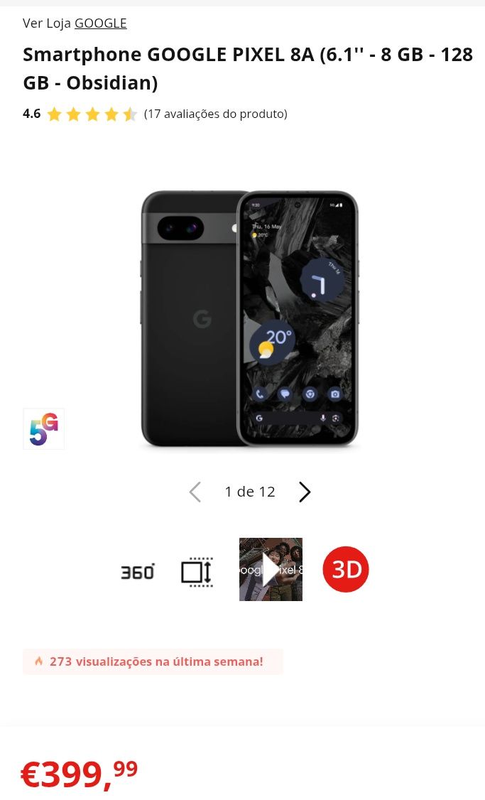 Smartphone Google Pixel 8a 128GB